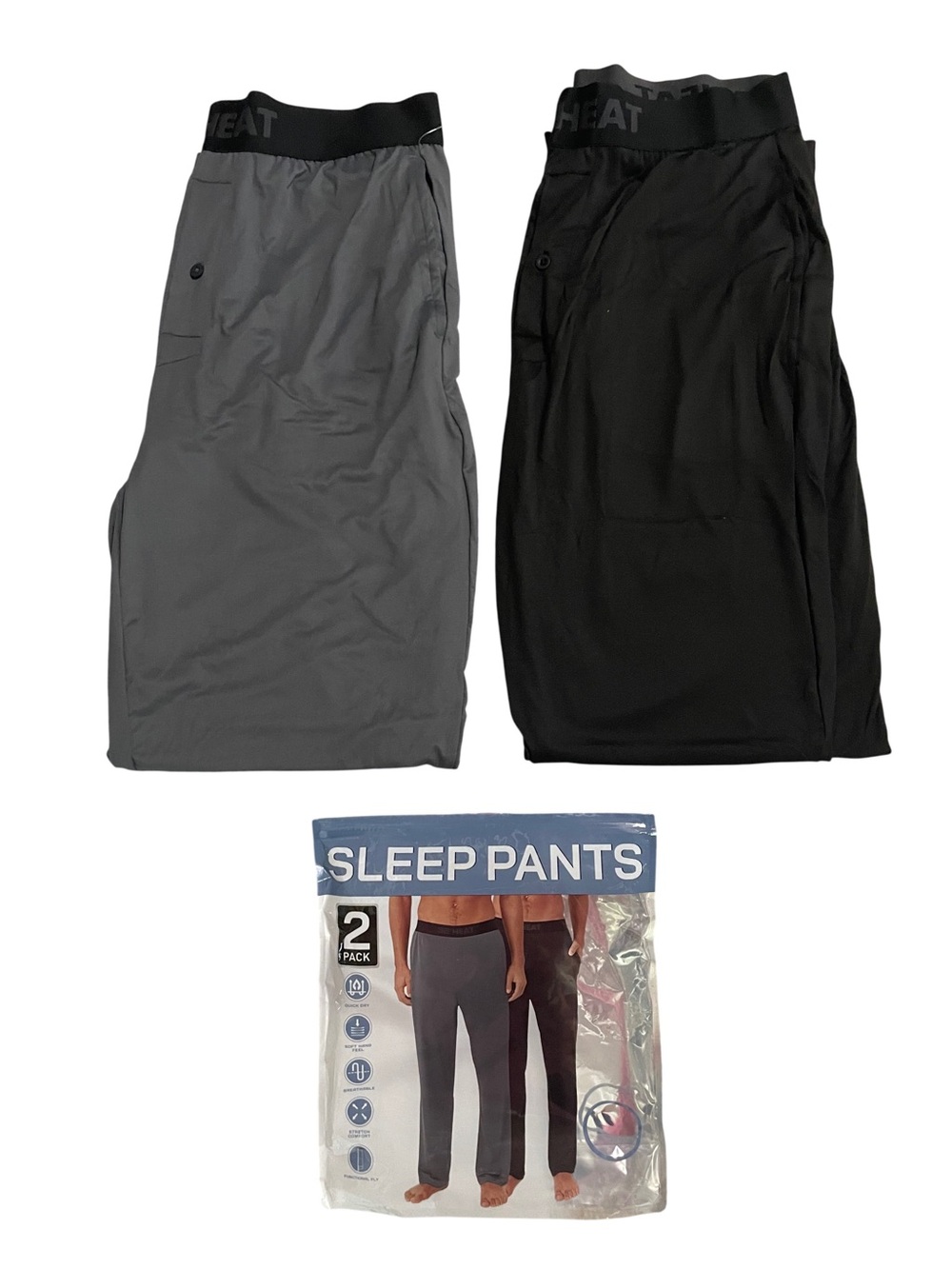 32 Degrees Heat Men's Sleep
Pants 2-Pack - Black & Grey
Lounge Pants - Size M